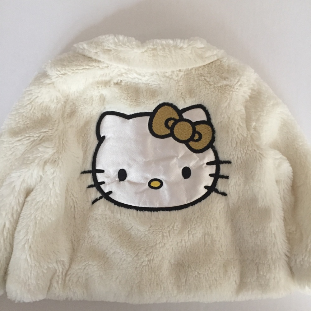 Hello Kitty Off White Button-Up Coat 3-6 Months